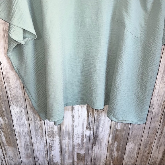 Zenana V Neck Woven Airflow Dolman Short Sleeve 3X Blue Grey - Picture 4 of 7